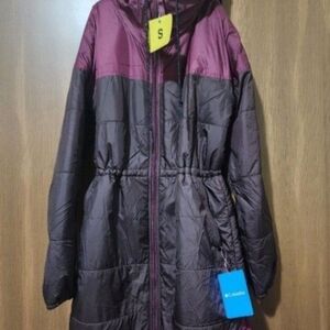 Columbia Women's Two-Tone Puffer Jacket - Maroon and Chocolate